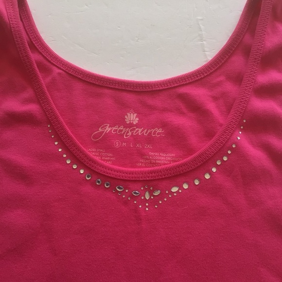 GREENSOURCE PINK EMBELLISHED TANK TOP SMALL NWT - Picture 7 of 11
